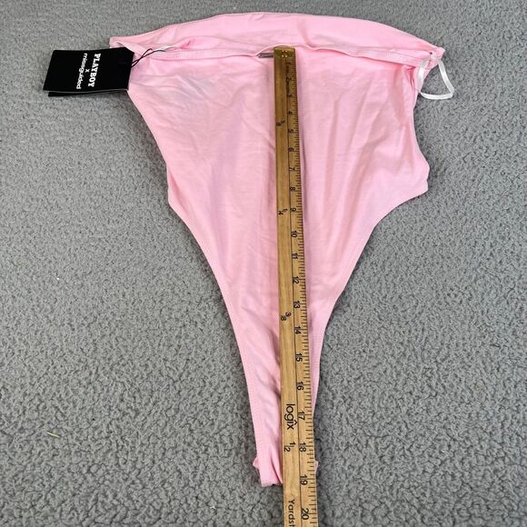 Playboy x Missguided Bodysuit Womens Medium Pink Logo Streetwear - Picture 7 of 13